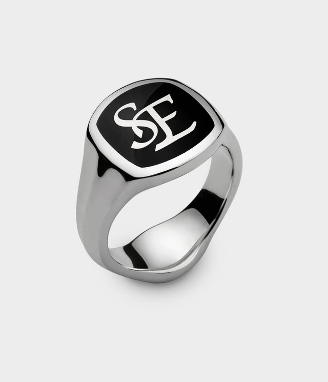Initials Enamelled Signet Ring by Stephen Einhorn
